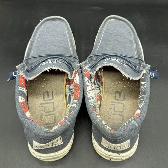 Hey Dude Wally Stretch Blue Mens Size 10 110382600 Comfort Casual Slip On - Picture 5 of 7